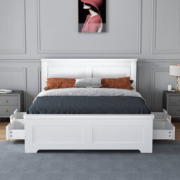 Flintshire Furniture Conway Four Drawer 4Ft 6 Double White Storage Bed - thumbnail 2
