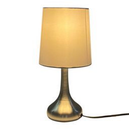 Navilux Chrome Teardrop Touch Table Lamp With Cream Faux Silk Shade 4 Stage Dimmable Led Compatible For Bedroom Or Living Room - thumbnail 1