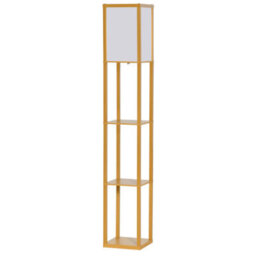 Modern Dimmable Floor Lamp For Living Room With 3 Shelves Beech Wood - thumbnail 9