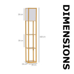 Modern Dimmable Floor Lamp For Living Room With 3 Shelves Beech Wood - thumbnail 8