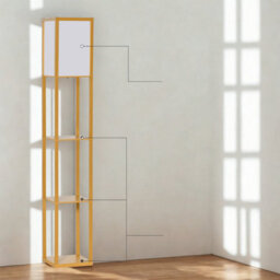 Modern Dimmable Floor Lamp For Living Room With 3 Shelves Beech Wood - thumbnail 7