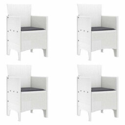 Berkfield Garden Dining Set 5 Pcs White - thumbnail 4