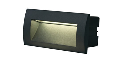 GoodHome Matt Dark Grey Mains-Powered Neutral White Led Rectangular Deck Light - image 1
