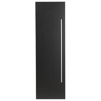 Beliani Black Mdf Bathroom Wall Cabinet 132X40X35Cm With 4 Shelves And Reversible Door - image 1