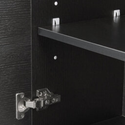 Beliani Black Mdf Bathroom Wall Cabinet 132X40X35Cm With 4 Shelves And Reversible Door - thumbnail 6