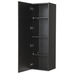 Beliani Black Mdf Bathroom Wall Cabinet 132X40X35Cm With 4 Shelves And Reversible Door - thumbnail 5