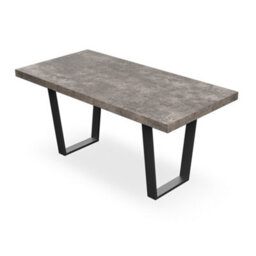 More4Homes Aria Dining Table And Chairs -  Concrete Effect Table Top W Black Legs + Anika Velvet Dining Chair Set Of 6 (Grey) - thumbnail 3