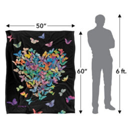 Royce Mcclure Wildheart Silky Butterflies Supersoft Blanket Multicoloured (152Cm X 127Cm) - thumbnail 5