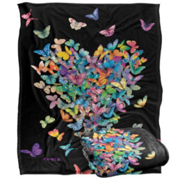 Royce Mcclure Wildheart Silky Butterflies Supersoft Blanket Multicoloured (152Cm X 127Cm) - thumbnail 2