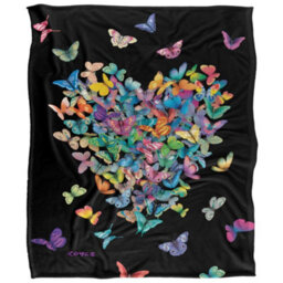 Royce Mcclure Wildheart Silky Butterflies Supersoft Blanket Multicoloured (152Cm X 127Cm) - thumbnail 1