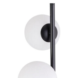 First Choice Lighting Black Floor Lamp With Opal Globe Shades - thumbnail 3