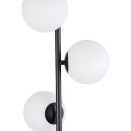 First Choice Lighting Black Floor Lamp With Opal Globe Shades - thumbnail 5