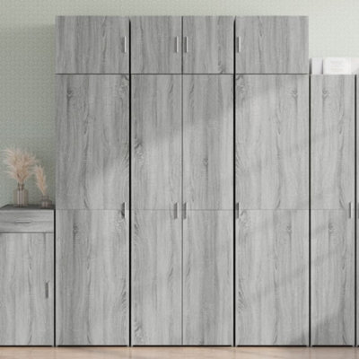 Berkfield Storage Cabinet Grey Sonoma 70X42.5X225 Cm Engineered Wood - image 1