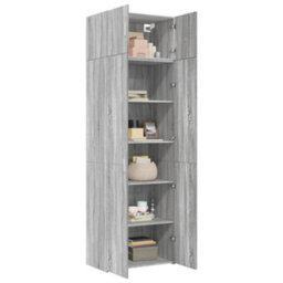 Berkfield Storage Cabinet Grey Sonoma 70X42.5X225 Cm Engineered Wood - thumbnail 3