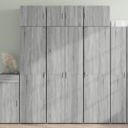 Berkfield Storage Cabinet Grey Sonoma 70X42.5X225 Cm Engineered Wood - thumbnail 1