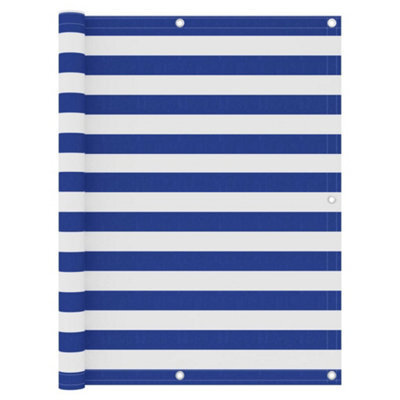 Berkfield Balcony Screen White And Blue 120X500 Cm Oxford Fabric - image 1