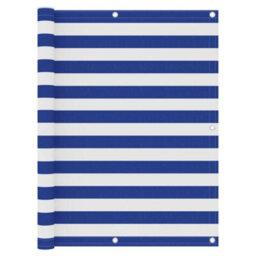 Berkfield Balcony Screen White And Blue 120X500 Cm Oxford Fabric - thumbnail 1