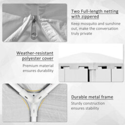 Outsunny 4 X 3M Party Tent Waterproof Garden Gazebo Canopy Wedding Cover Shade - thumbnail 5