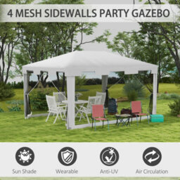 Outsunny 4 X 3M Party Tent Waterproof Garden Gazebo Canopy Wedding Cover Shade - thumbnail 4