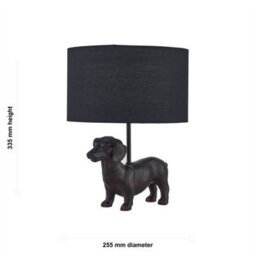 First Choice Lighting Ronnie - Dachshund Dog Lamp With Black Fabric Shade - thumbnail 6