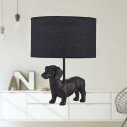 First Choice Lighting Ronnie - Dachshund Dog Lamp With Black Fabric Shade - thumbnail 5