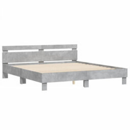 Berkfield Bed Frame With Led Without Mattress Concrete Grey 180X200 Cm Super King - thumbnail 6