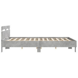 Berkfield Bed Frame With Led Without Mattress Concrete Grey 180X200 Cm Super King - thumbnail 8