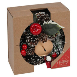 Urbn-Living Urbnliving 15Cm Width Christmas Wreath Candle Holder Centrepiece Arrangement Pinecones Berries Decor - thumbnail 5