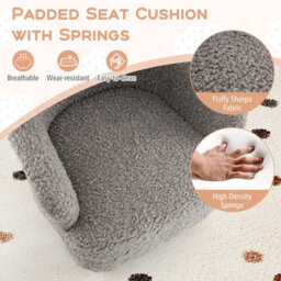 Gainoom Sherpa Kids Sofa Grey Comfy Toddler Armchair Upholstered Children Reading Chair For Aged 3+ - thumbnail 8