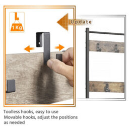 Yaheetech Grey Metal Hall Tree With 2 Shoe Shelves - thumbnail 5
