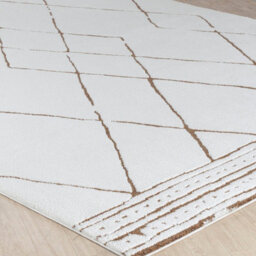 Livabliss Freud-Modern Ivory Brown High Pile Living Dining Bedroom Rug 160 X 213 Cm Easy Care, Non Shedding - thumbnail 6