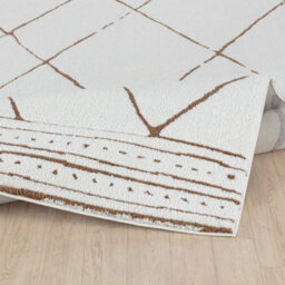 Livabliss Freud-Modern Ivory Brown High Pile Living Dining Bedroom Rug 160 X 213 Cm Easy Care, Non Shedding - thumbnail 4