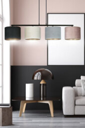 Emibig Lighting Emibig Hilde Pendant Lamp 4 X E27 Black With Black, Grey And Pink Shade - thumbnail 8