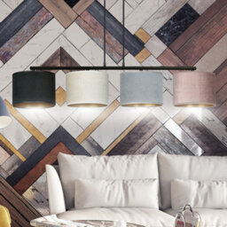 Emibig Lighting Emibig Hilde Pendant Lamp 4 X E27 Black With Black, Grey And Pink Shade - thumbnail 7