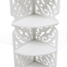 Living And Home 4 Tier White Wpc Corner Plant Stand  Corner Bookshelf For Small Spaces Living Room Bedroom 800mm(H) - thumbnail 4