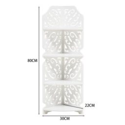 Living And Home 4 Tier White Wpc Corner Plant Stand  Corner Bookshelf For Small Spaces Living Room Bedroom 800mm(H) - thumbnail 6