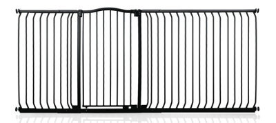 Bettacare Extra Tall Curved Top Dog Gate, 216Cm - 225Cm, Matt Black, Extra Tall 100Cm In Height, Pressure Fit Pet Gate - image 1