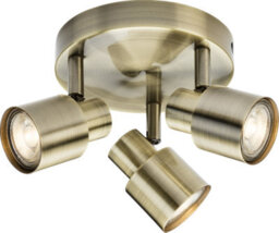 Luminosa Lighting Knightsbridge Triple Gu 10 Spotlight In Antique Brass - thumbnail 1