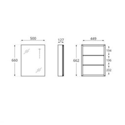 Homestylestore 500 X 660mm Wall Mounted Mirrored Door Bathroom Cabinet - thumbnail 2