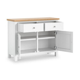 Farro Xl White 2 Door Sideboard Cabinet Fully Assembled - By Roseland Furniture - thumbnail 4