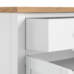 Farro Xl White 2 Door Sideboard Cabinet Fully Assembled - By Roseland Furniture - thumbnail 6