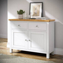 Farro Xl White 2 Door Sideboard Cabinet Fully Assembled - By Roseland Furniture - thumbnail 2
