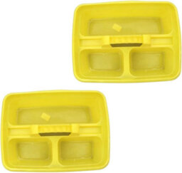 "Superpetstoreuk247 12"" X 15"" Polypropylene 3 Compartment Storage Caddy Tray With Handle Yellow Pack Of 2"