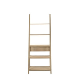 Timber Art Design Riva Wooden 5 Tier Ladder Bookcase Shelving Shelf Display Unit Oak Effect - thumbnail 2