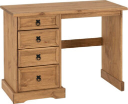 Seconique Corona 4 Drawer Dressing Table In Distressed Waxed Pine - thumbnail 1