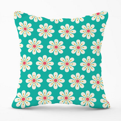 Warren Reed Designer Daisy Pattern Outdoor Cushion 45Cm X 45Cm - image 1