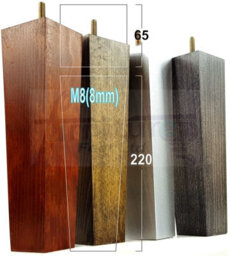 L&F 4 Wood Furniture Legs M8 220mm High Dark Oak Wash Replacement Square Tapered Sofa Feet Stools Chairs Cabinets Beds - thumbnail 8