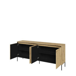 Arte Chic And Modern Large Sideboard Cabinet  With Fluted Front(H)830mm (W)1930mm (D)400mm - Oak Artisan - thumbnail 2