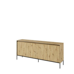 Arte Chic And Modern Large Sideboard Cabinet  With Fluted Front(H)830mm (W)1930mm (D)400mm - Oak Artisan - thumbnail 1
