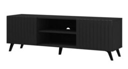 Amos Mann Furniture Bali Matte Black Slatted Effect Large Elegant Tv Cabinet - thumbnail 3